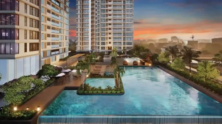 Rooftop swimming pool — Tata Orbis Ghansoli